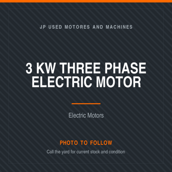 3 kW Three Phase Electric Motor placeholder image, photo to follow